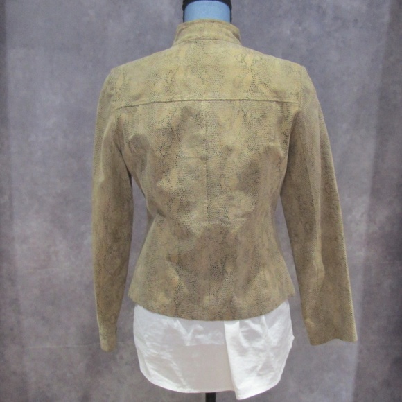 Alfani Leather Snakeskin / Reptile Zip Jacket S - Picture 3 of 4